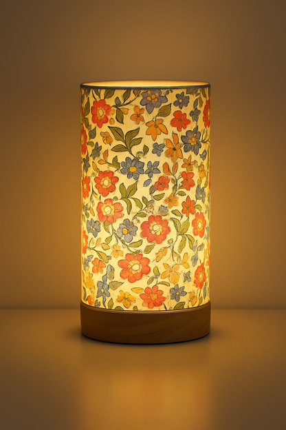 Blomsterlampe i stof