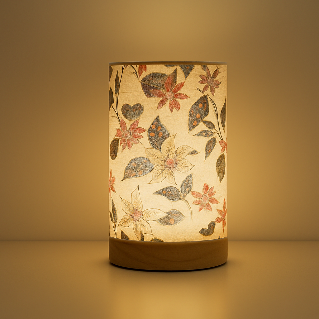 Blomsterlampe i stof