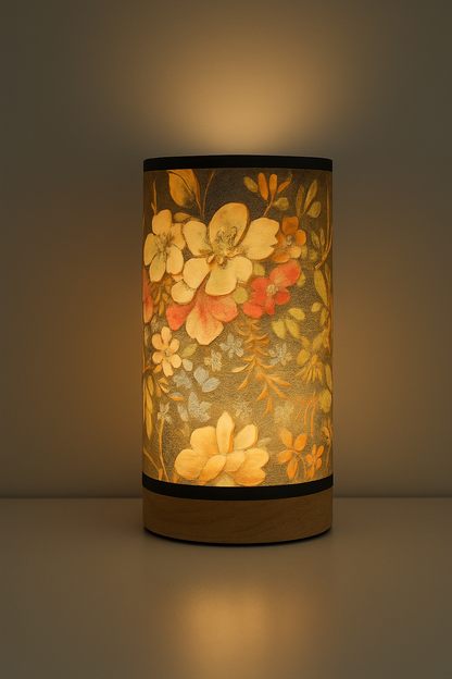 Blomsterlampe i stof